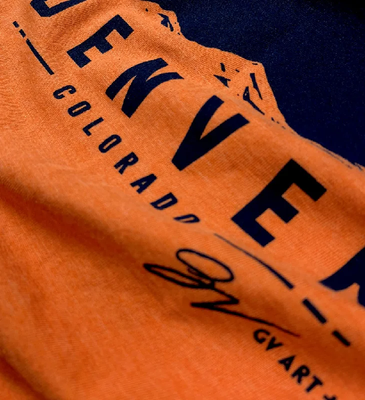 Denver D Tower T shirt Orange and Navy