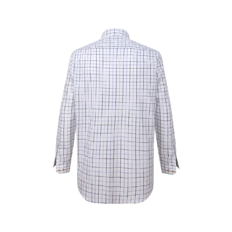 Hoggs Of Fife Viscount Premier Tattersall Shirt White/Navy Check