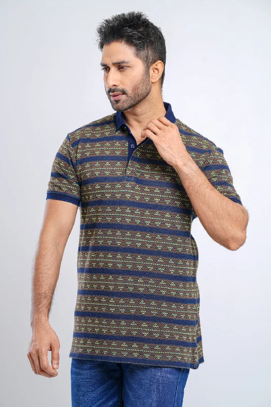 Classic Indigo Pique Polo Shirt