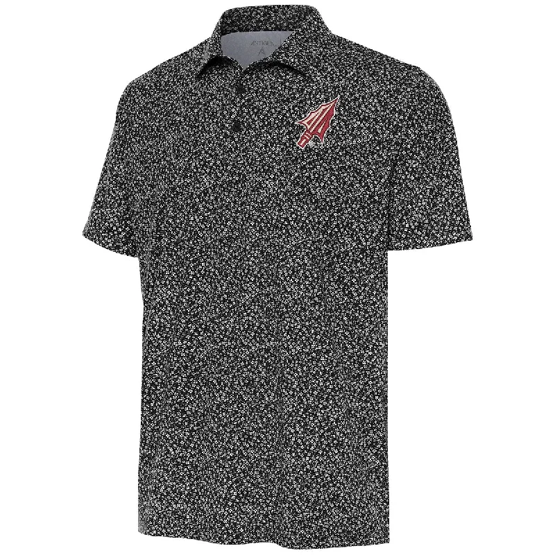 Antigua Men's Arrowhead Logo Floral Pattern Polo - Black