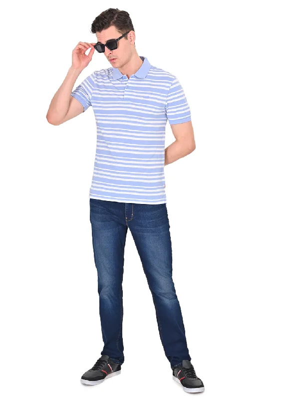 Men's Striped Slim Fit Polo T-shirt