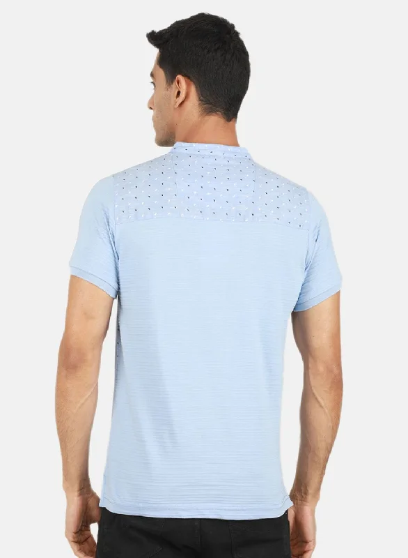 Men Blue Printed T-Shirt