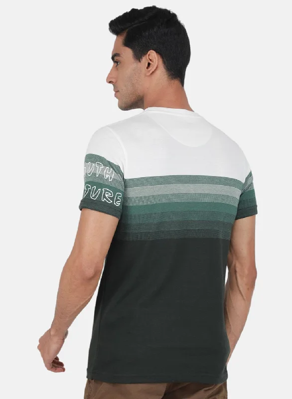 Men Green Printed T-Shirt