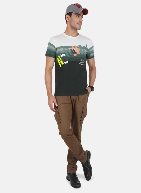 Men Green Printed T-Shirt