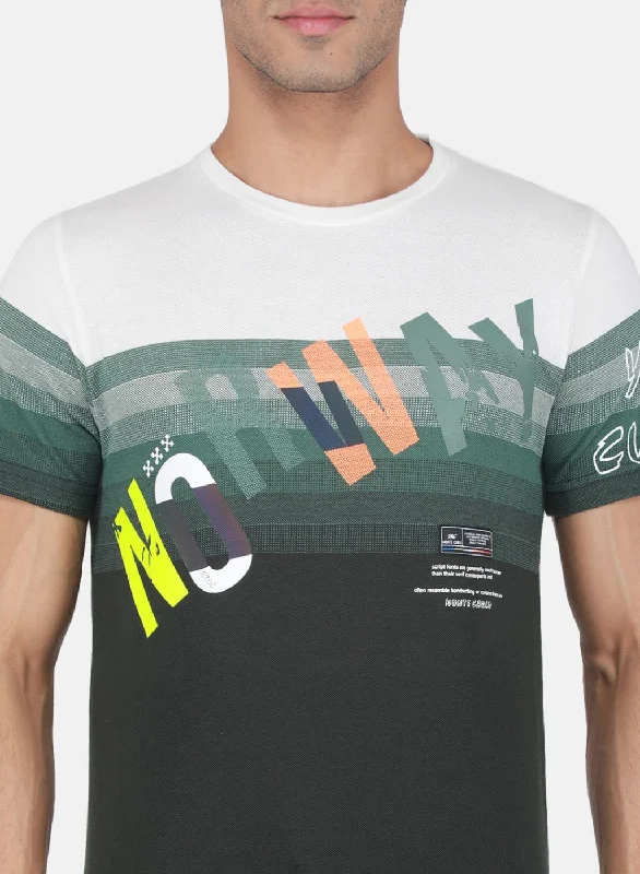 Men Green Printed T-Shirt