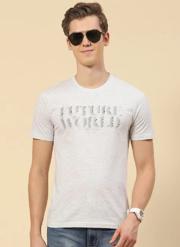 Men Grey Printed T-Shirt