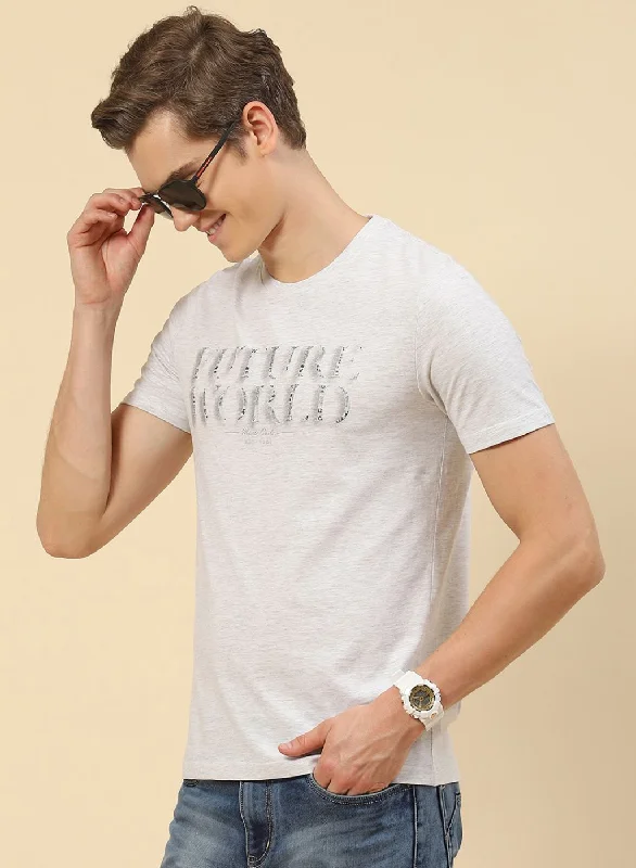 Men Grey Printed T-Shirt