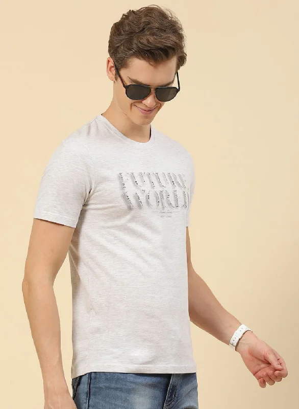 Men Grey Printed T-Shirt