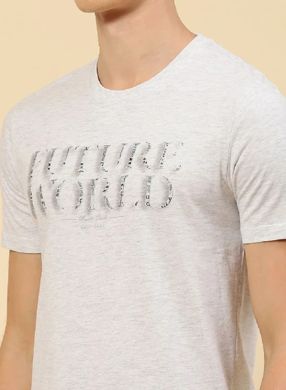 Men Grey Printed T-Shirt