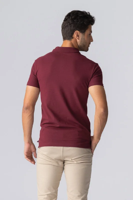 Muscle Polo Shirt - Bordeaux