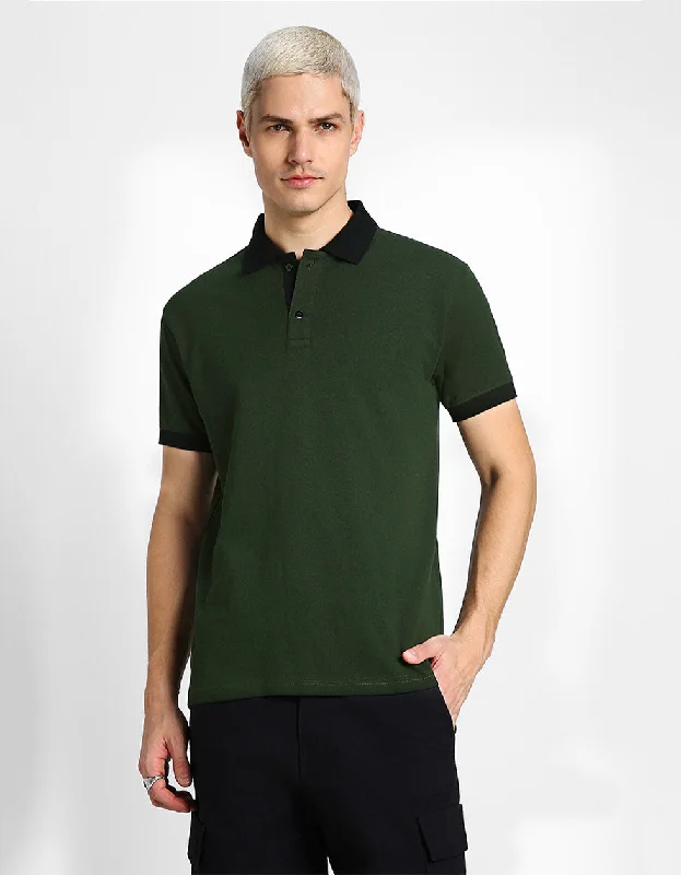 Olive Cotton Polo T-shirt