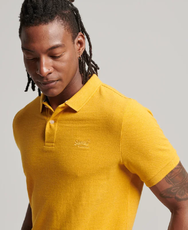 Organic Cotton Classic Pique Polo Shirt | Turmeric Marle