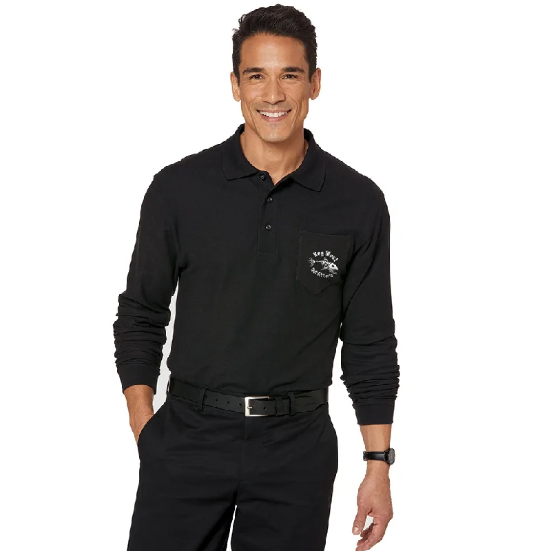 Port Authority Silk Touch Long-Sleeve Polo with Pocket