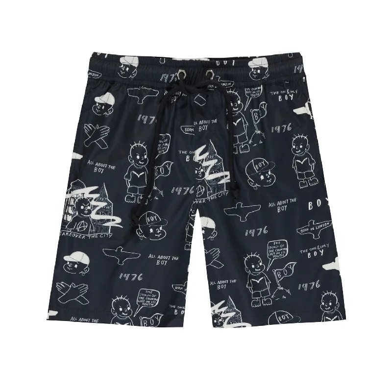 THE BOY NYLON SHORTS - BLACK