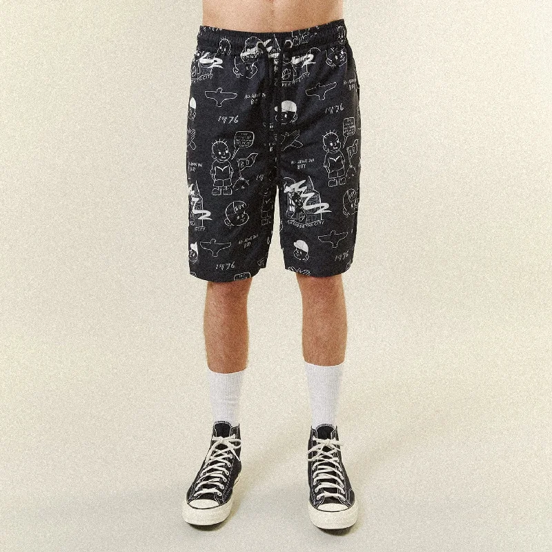 THE BOY NYLON SHORTS - BLACK