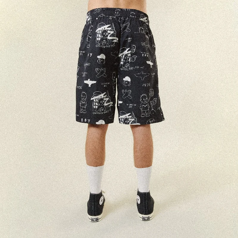 THE BOY NYLON SHORTS - BLACK