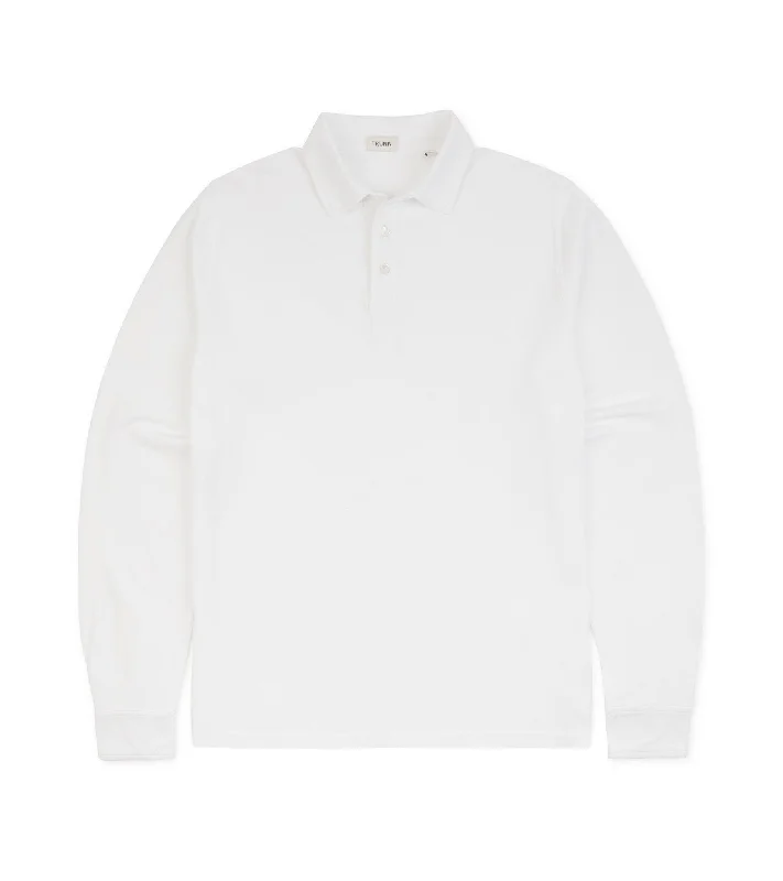 Trunk Moxon Long Sleeve Polo Shirt: White