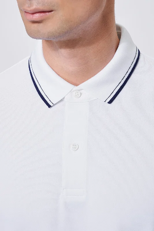 VISDRY™ Pique Tipped Polo | White WH001Z