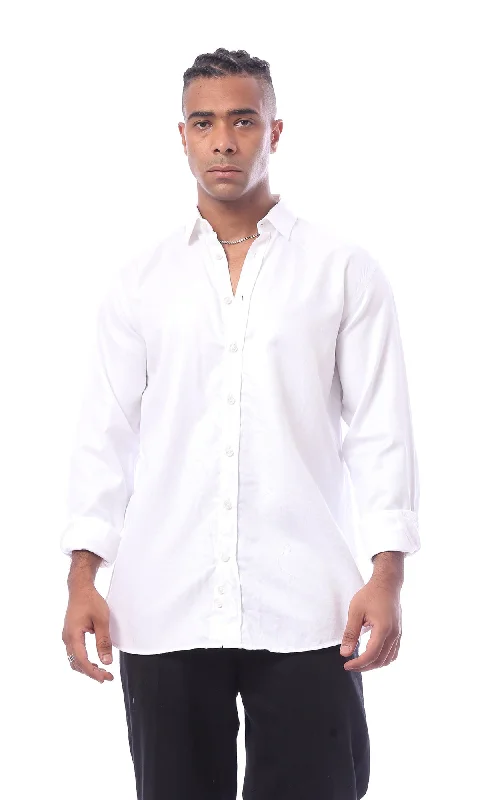 98183 Solid White Classic Shirt With Long Sleeves