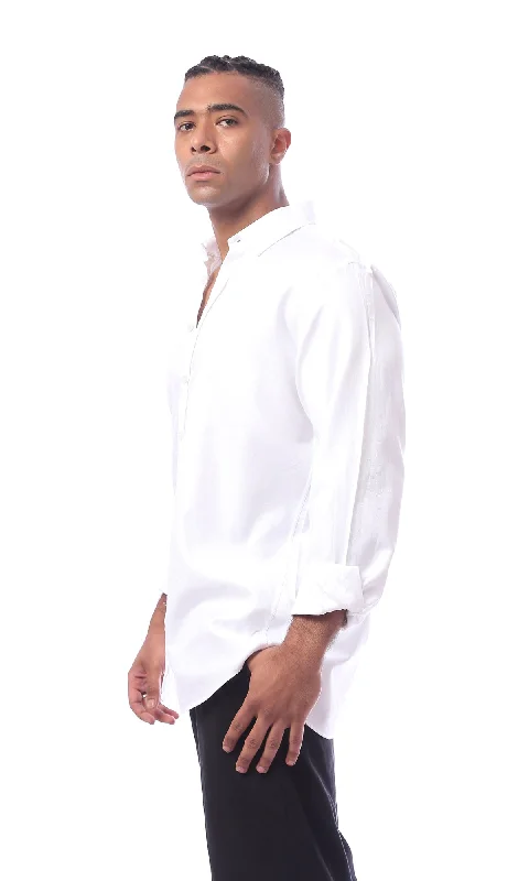 98183 Solid White Classic Shirt With Long Sleeves