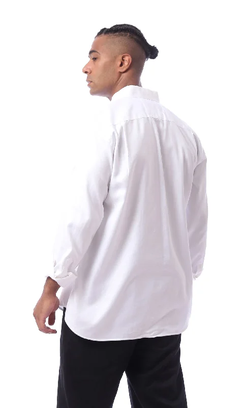 98183 Solid White Classic Shirt With Long Sleeves