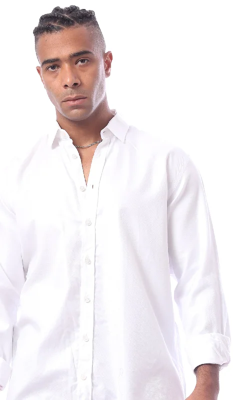 98183 Solid White Classic Shirt With Long Sleeves