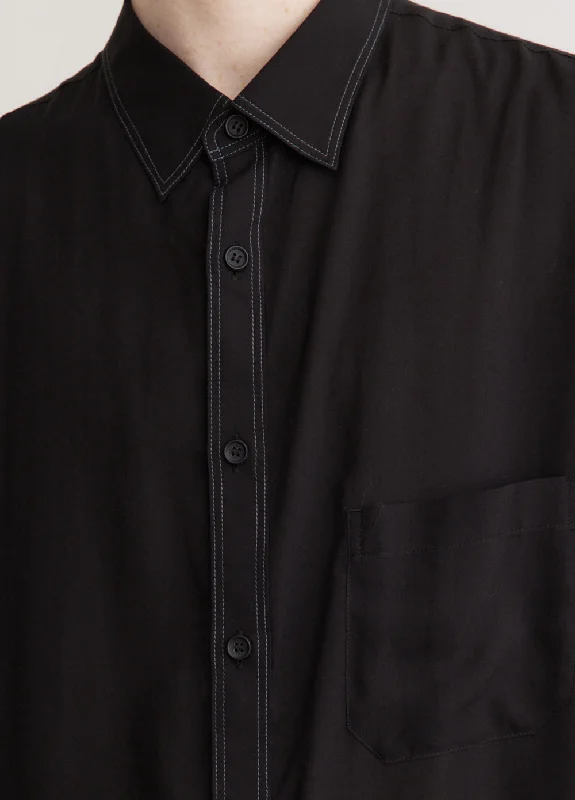 Cellulose Lawn Asymmetric Placket Shirt