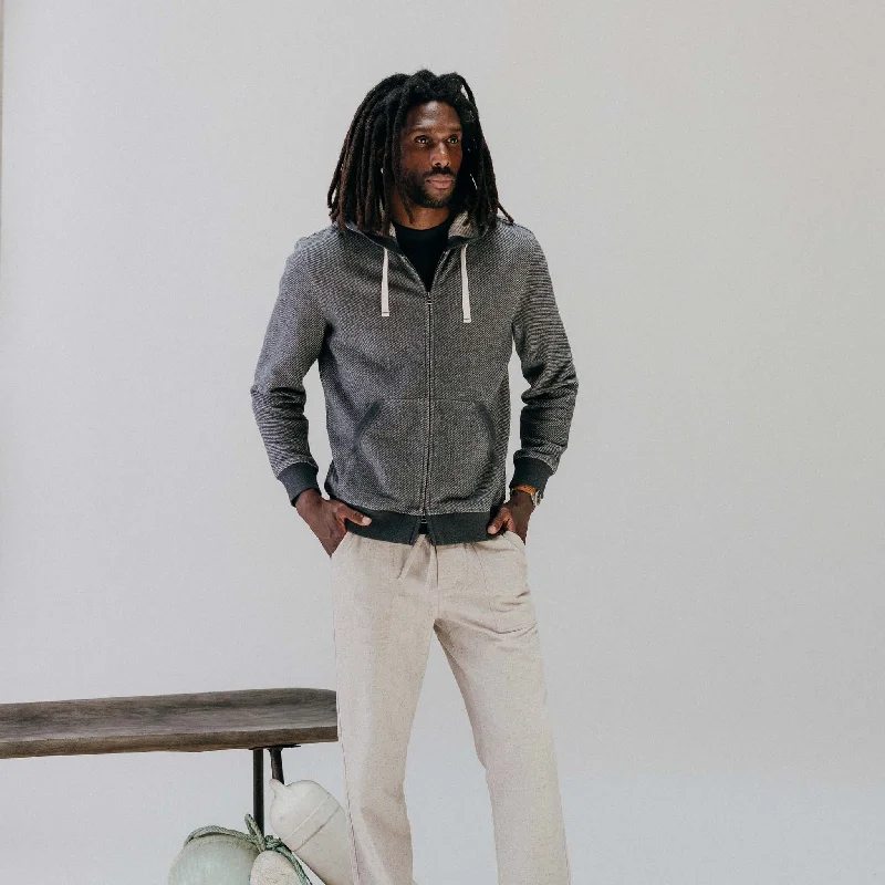 The Apres Zip Hoodie in Graphite French Terry Twill