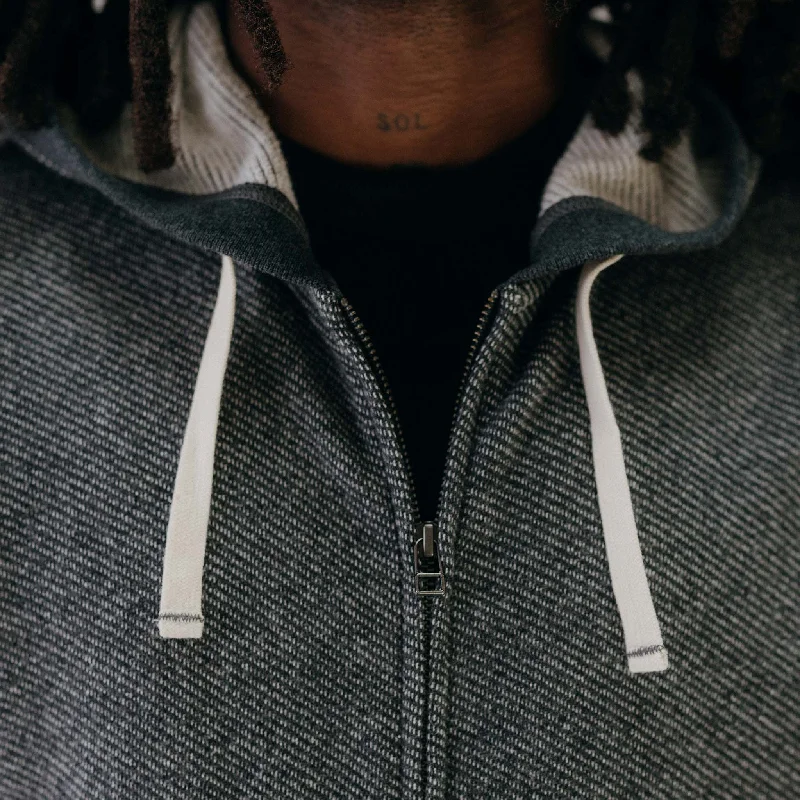 The Apres Zip Hoodie in Graphite French Terry Twill