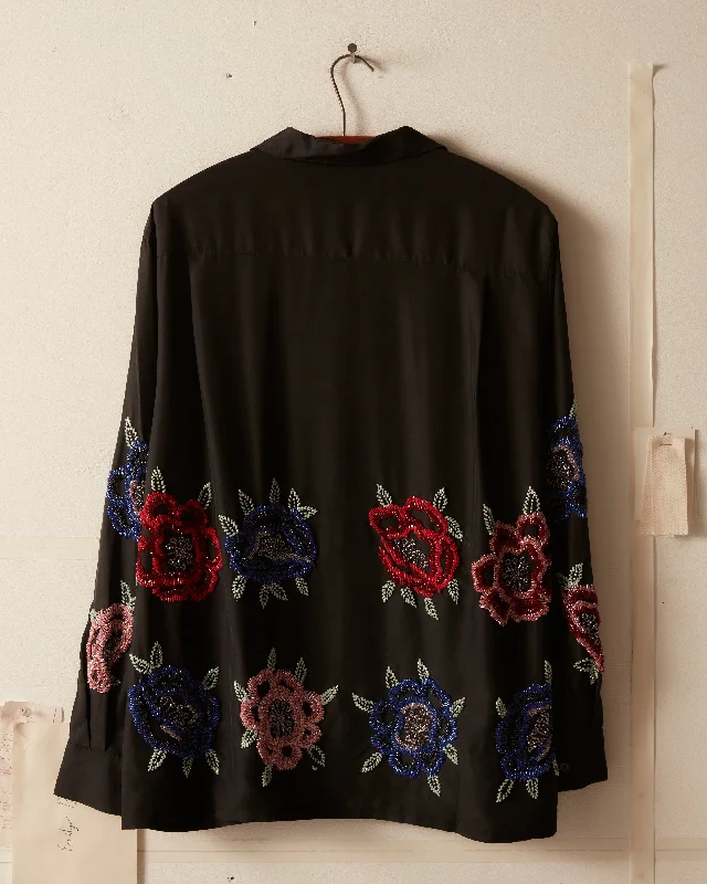 Beaded Poppy Long Sleeve Shirt