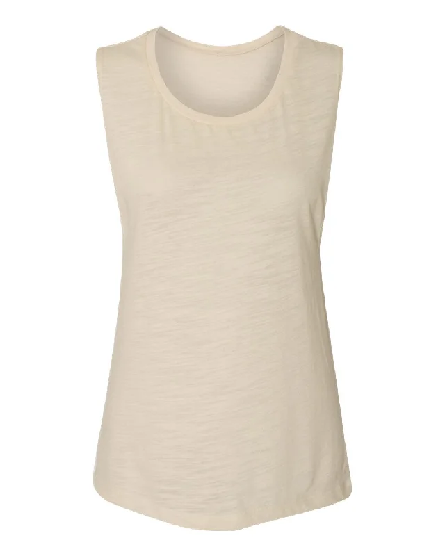 Bella + Canvas 8803 Women's Flowy Scoop Muscle Tank - Natural Slub