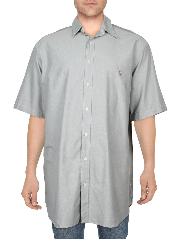 Big & Tall Mens Cotton Collared Button-Down Shirt