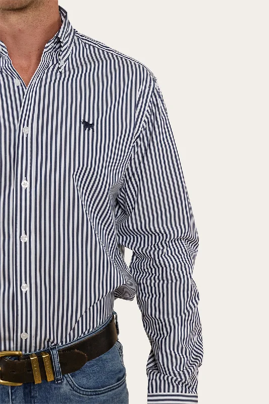 Birdsville Mens Semi Fitted Dress Shirt - Navy