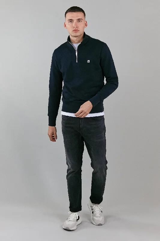 black half zip neck sweatshirt