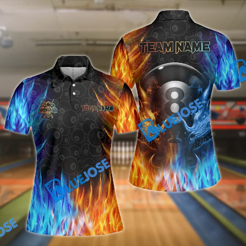 BlueJose Billiards Water & Fire Personalized Name, Team Name 3D Shirt