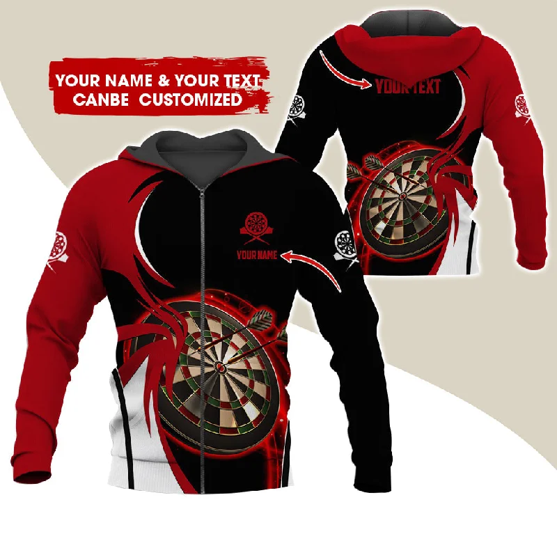 BlueJose Red Dartboard Personalized Name, Team Name 3D Hoodie