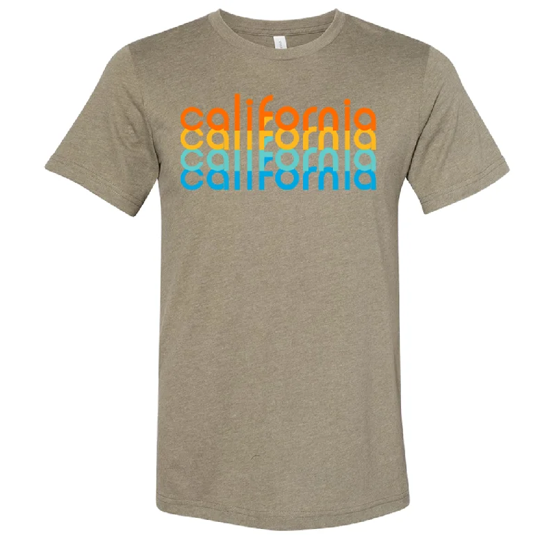 California Rainbow Stack Asst Colors Sueded Tee