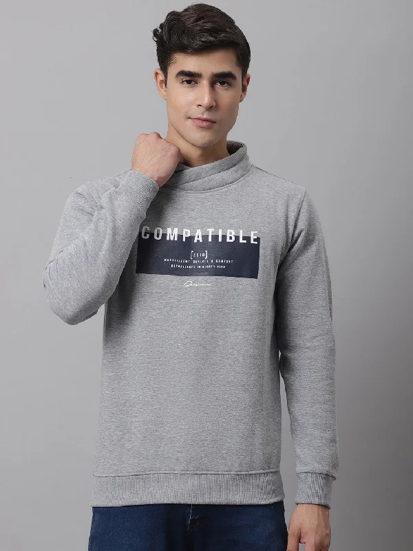 Cantabil Men Grey Melange Sweatshirt