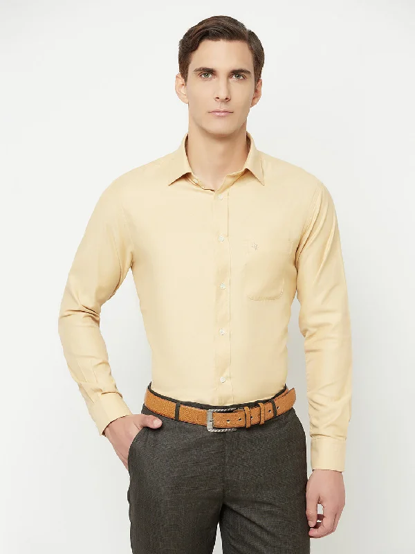 Cantabil Men's Khaki Formal Shirt