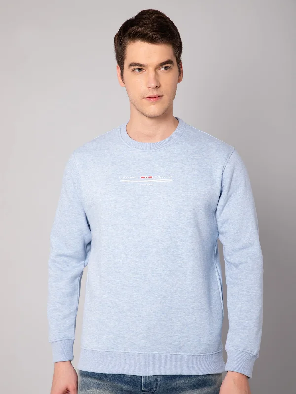 Cantabil Mens Sky Melange Sweatshirt