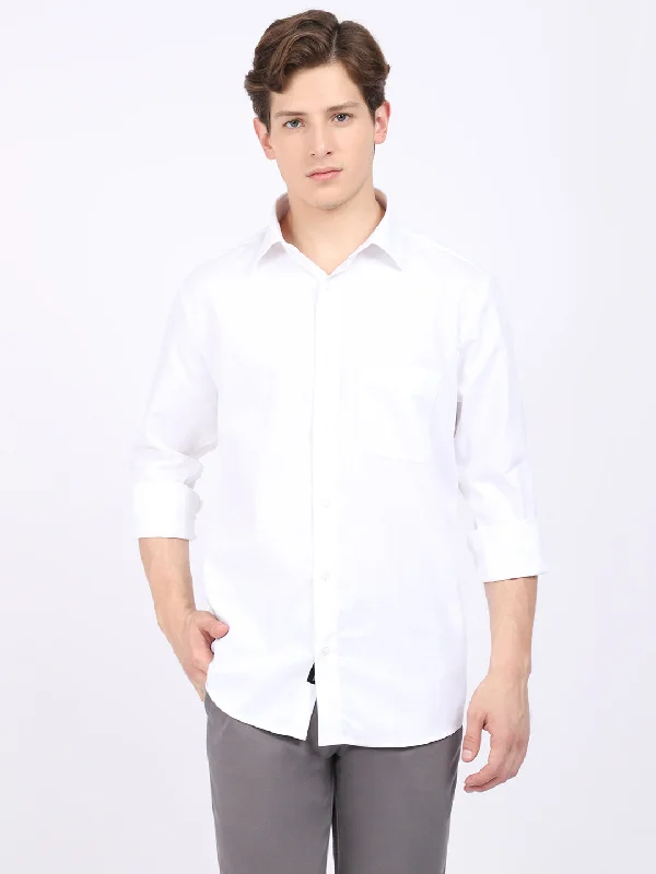 Cantabil Men's White Formal Shirt