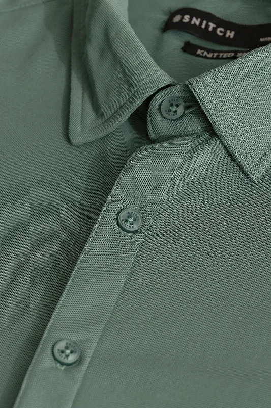 Carmine Green Knitted Shirt