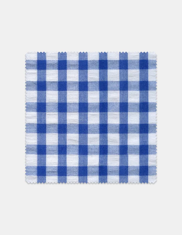 Cobalt Gingham Seersucker