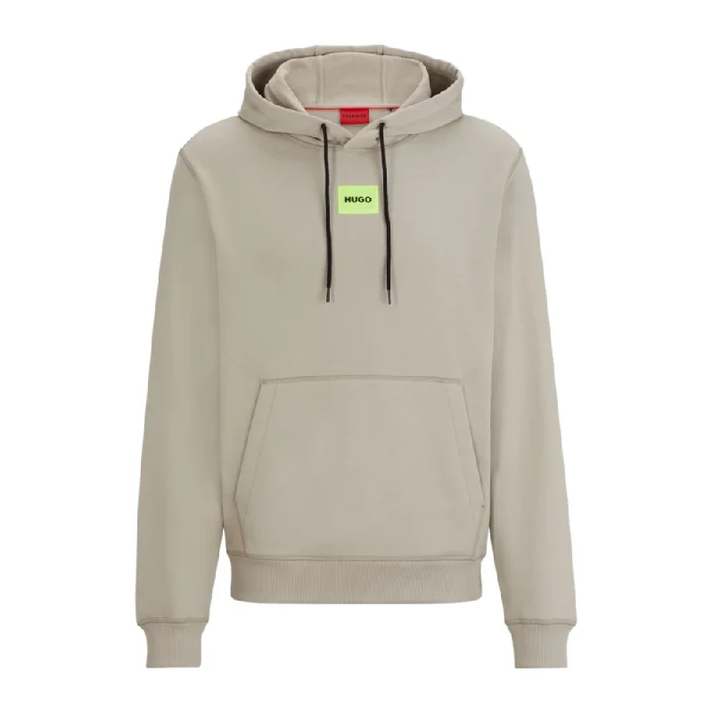 Cotton-terry hoodie with logo label