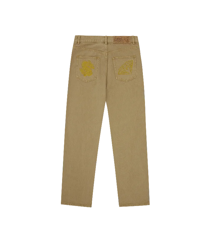 DIAMONDS & DOLLARS SELVEDGE DENIM PANT - SAND