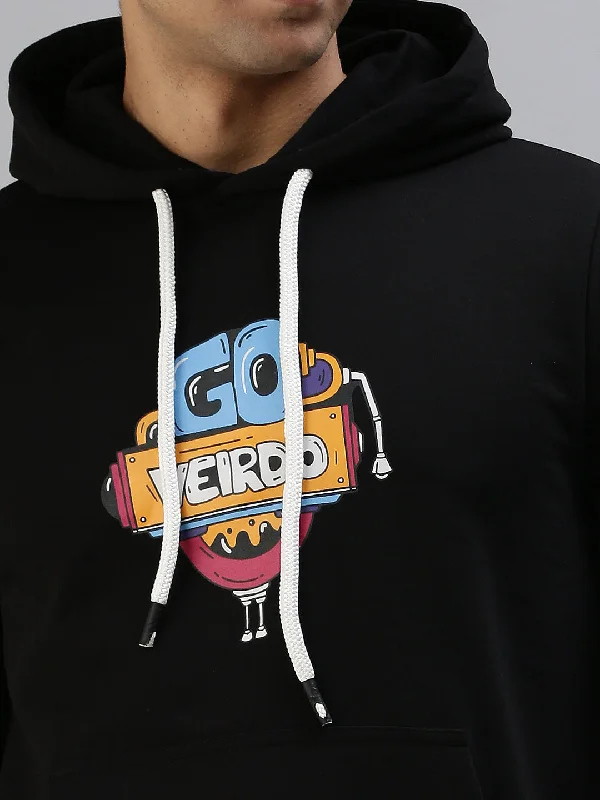 Doodle Black Back Graphic Printed Hoodie