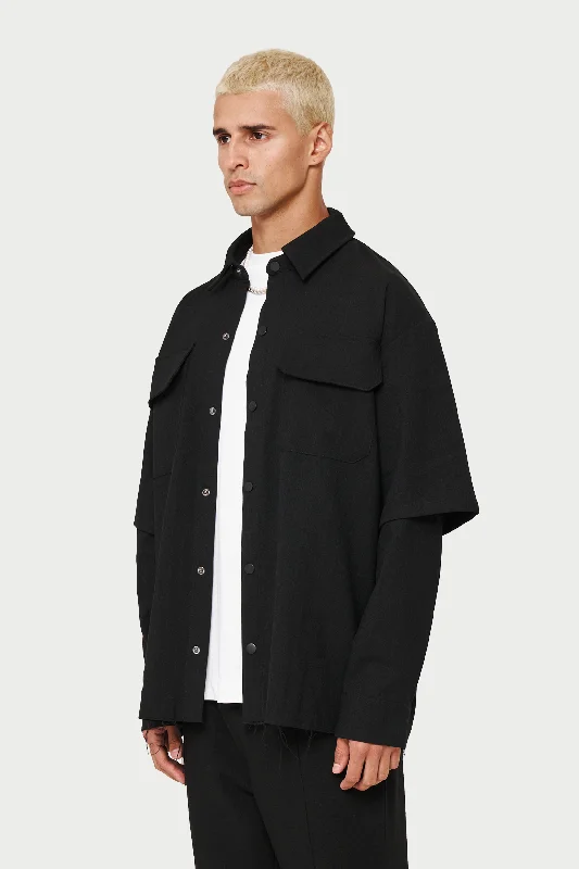 DOUBLE LAYER SHIRT - BLACK