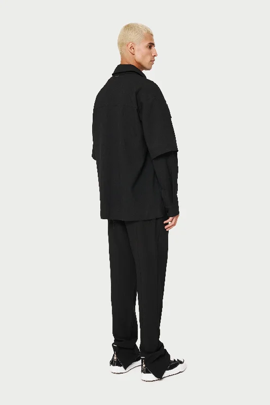 DOUBLE LAYER SHIRT - BLACK