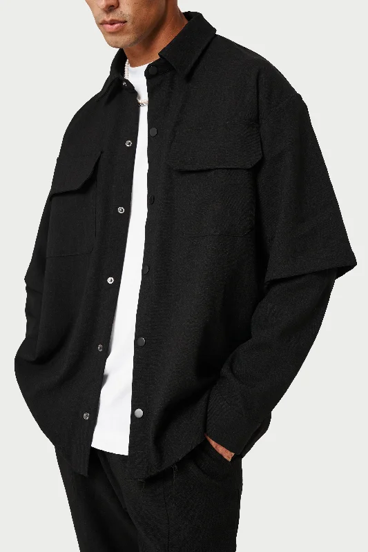 DOUBLE LAYER SHIRT - BLACK