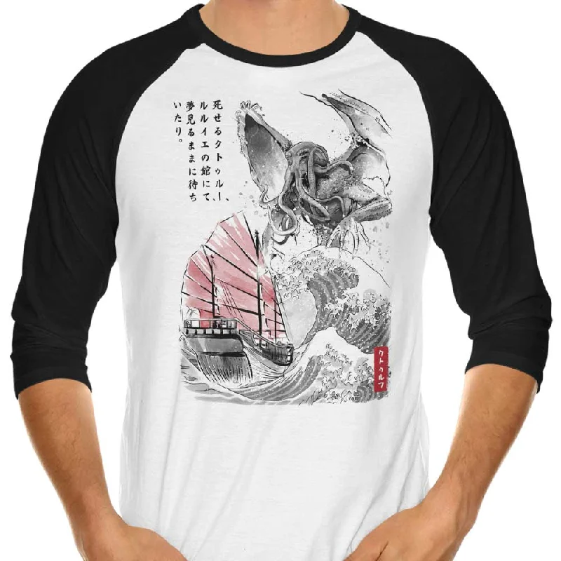 Great Old One Sumi-e - 3/4 Sleeve Raglan T-Shirt